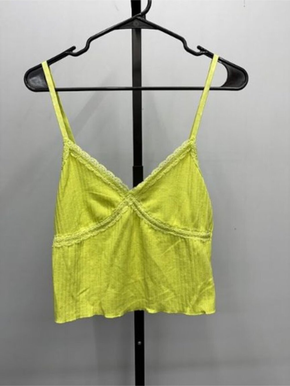 Wild Fable Chartreuse Lace Trim Camisole Tank